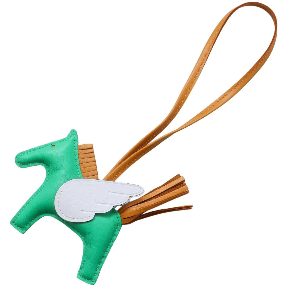 HERMES Rodeo Pegasus Size PM Menthe / Sesame / Blue Blum Lambskin